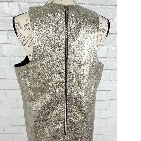 1. State Gold Metallic Jacquard Mini Dress Size Large - Picture 6 of 9